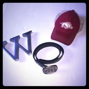 Rare...AR Razorback 36.25”’HOGS Rhinestone Buckle